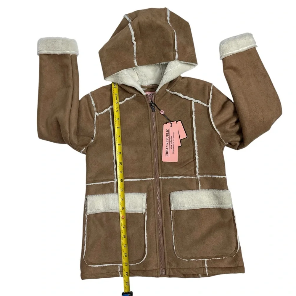 Urban Republic Girls Shearling Jacket With‎ Hood, SIZE MEDIUM (10/12)